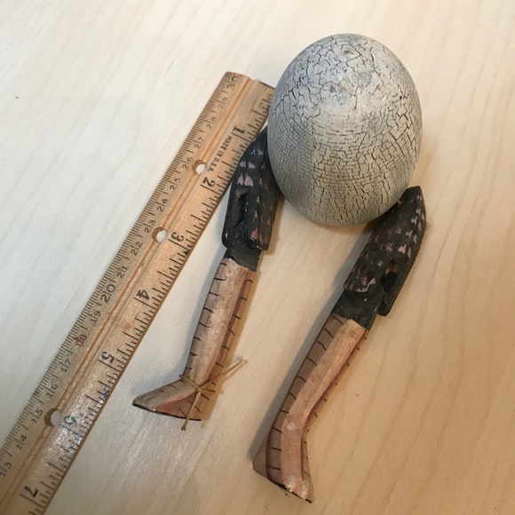 Elephant, Giraffe, Frog & Egg.Handmade Wooden Figurines from Indonesia. Folk Art - Picture 12 of 17